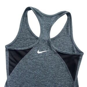 Nike Dri-FIT Women's XS Heather Gray Black Mesh Side Racerback Athletic Tank Top